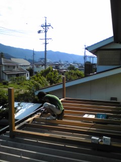 木製ベランダ造作