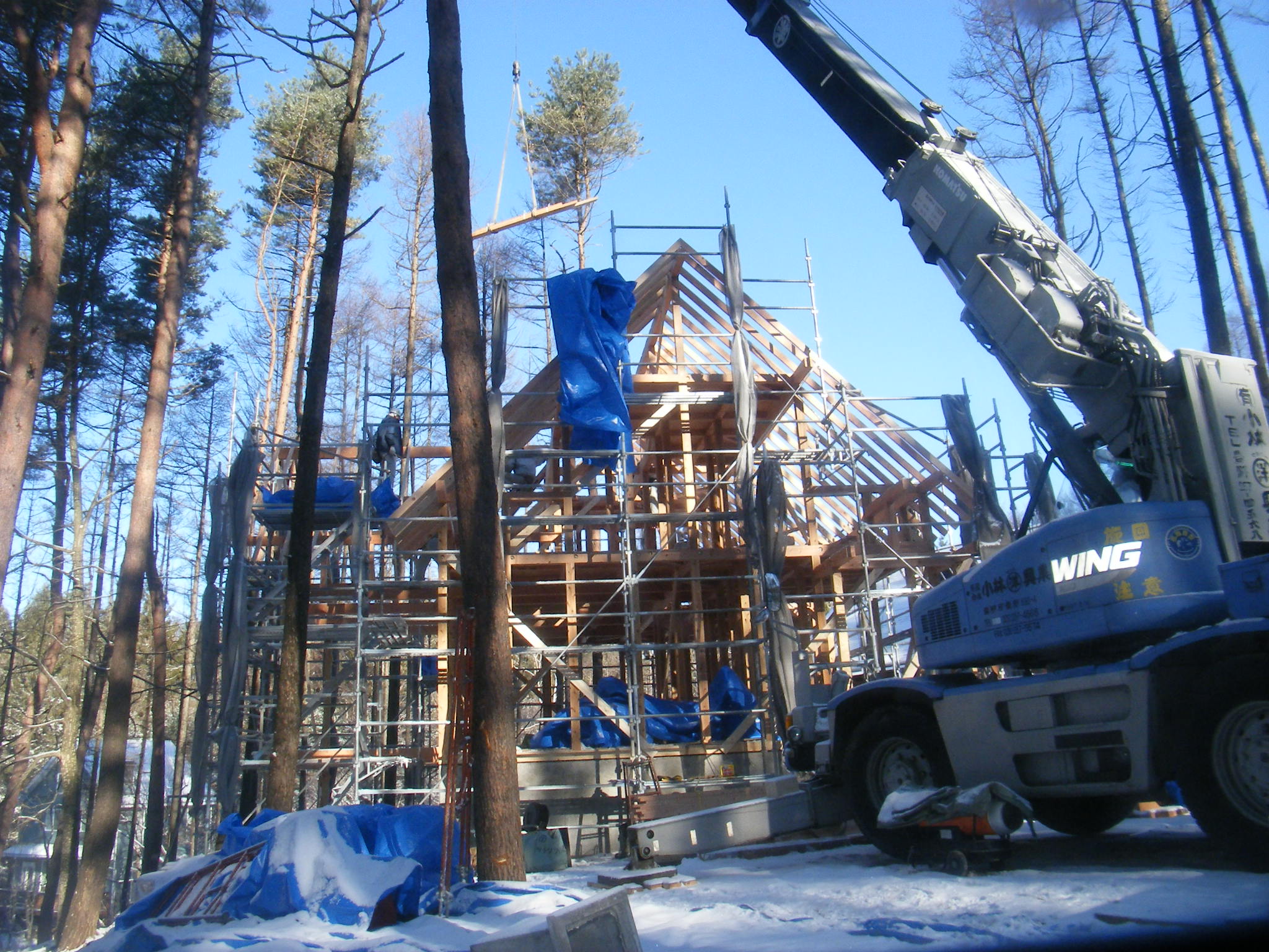 別荘建て方　２日目