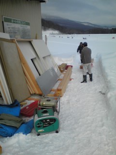 湖上で建て方