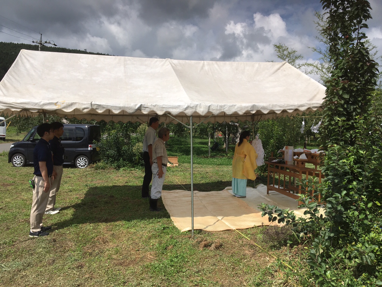 飯綱町 T様邸 地鎮祭 リンゴ畑に囲まれて!